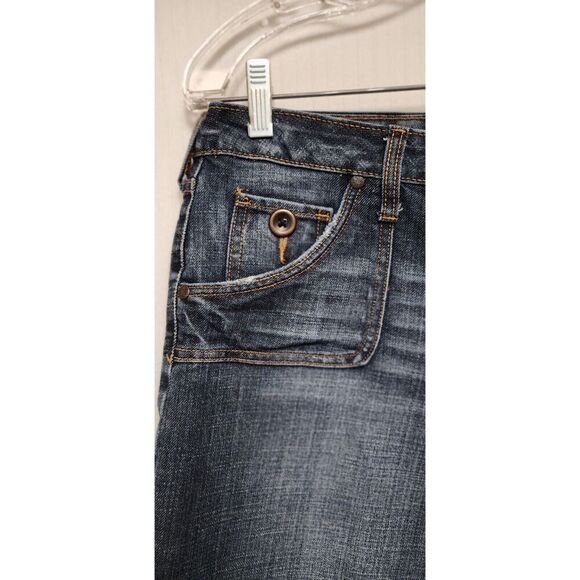 Hint Jeans Distressed Hem & Pockets Wipe Leg Cropped Capris Size 9 - Picture 5 of 11